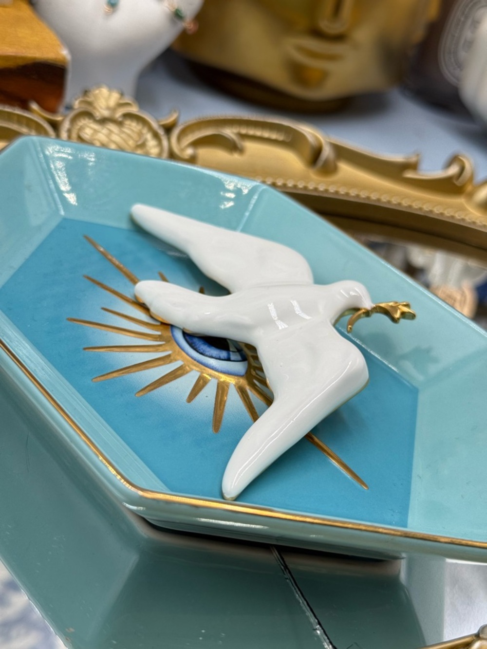 🆕 SCHIAPARELLI for Museum Gift Shop 🧿 NWOT White Dove Bird of Peace Brooch - Picture 11 of 16